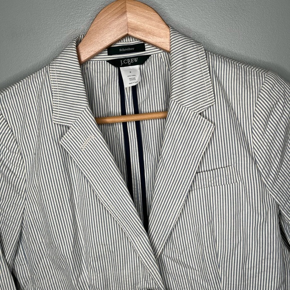 J. Crew Schoolboy Blazer Seersucker Nautical Stripe - Picture 4 of 12